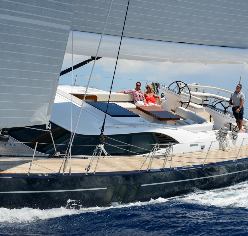 Couple on an Oyster Charter v4